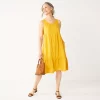 Women's Croft & Barrow® Tiered Sleeveless Swing Dress