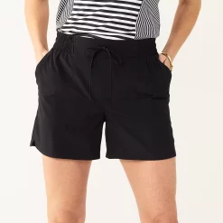 Women's Croft & Barrow® Classic Comfort Collection Drawstring Shorts -Outlet Croft & Barrow Store 5538380 Black