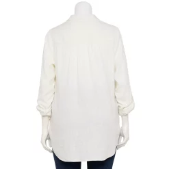 Plus Size Croft & Barrow® Linen-Blend Popover Tunic 7 Plus Size Croft & Barrow® Linen-Blend Popover Tunic -Outlet Croft & Barrow Store 5545050 ALT