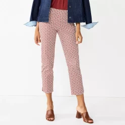 Women's Croft & Barrow® Effortless Stretch Ankle Pants 15 Women's Croft & Barrow® Effortless Stretch Ankle Pants -Outlet Croft & Barrow Store 5554717 Maroon Geo