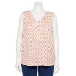 Plus Size Croft & Barrow® Tank -Outlet Croft & Barrow Store 5557212 Pink Mod Tile