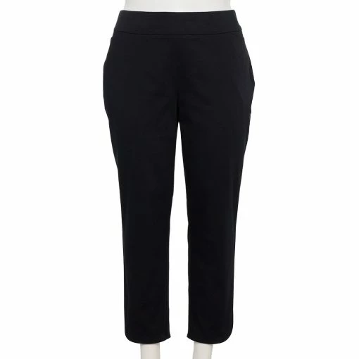 Plus Size Croft & Barrow® Effortless Stretch Ankle Pants -Outlet Croft & Barrow Store 5562626 Black
