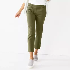 Petite Croft & Barrow® Effortless Stretch Ankle Pants 7 Petite Croft & Barrow® Effortless Stretch Ankle Pants -Outlet Croft & Barrow Store 5562724 Olive