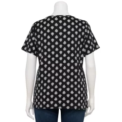 Plus Size Croft & Barrow® Essential Print V-Neck Tee -Outlet Croft & Barrow Store 5563325 ALT