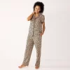 Women's Croft & Barrow® Short Sleeve Pajama Shirt & Pajama Pants Sleep Set