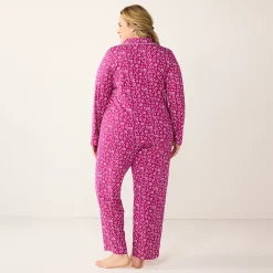 Plus Size Croft & Barrow® Long Sleeve Pajama Shirt & Pajama Pants Sleep Set -Outlet Croft & Barrow Store 5567539 ALT