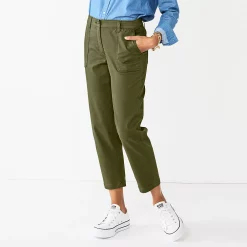 Petite Croft & Barrow® Utility Ankle Pants 7 Petite Croft & Barrow® Utility Ankle Pants -Outlet Croft & Barrow Store 5570586 Olive