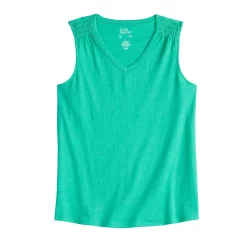 Women's Croft & Barrow® Smocked-Shoulder Tank -Outlet Croft & Barrow Store 5573123 ALT5