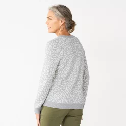 Women's Croft & Barrow® Classic V-Neck Cable Sweater -Outlet Croft & Barrow Store 5579426 ALT