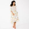 Women's Croft & Barrow® Floral Peasant Shirt Dress