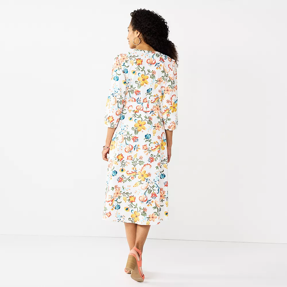 Women's Croft & Barrow® Floral Peasant Shirt Dress 2 Women's Croft & Barrow® Floral Peasant Shirt Dress - Image 2