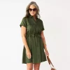 Petite Croft & Barrow® Belted Utility Dress