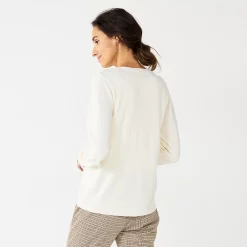 Women's Croft & Barrow® Extra Soft V-Neck Cardigan -Outlet Croft & Barrow Store 5581457 ALT