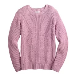 Women's Croft & Barrow® Crewneck Cable Sweater -Outlet Croft & Barrow Store 5582065 ALT5