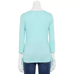 Petite Croft & Barrow® Side Drawstring Top -Outlet Croft & Barrow Store 5584046 ALT