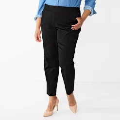 Plus Size Women's Croft & Barrow® Effortless Stretch Pull-On Straight Pants 22 Plus Size Women's Croft & Barrow® Effortless Stretch Pull-On Straight Pants -Outlet Croft & Barrow Store 5584510 Black