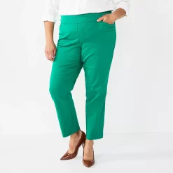 Plus Size Women's Croft & Barrow® Effortless Stretch Pull-On Straight Pants 30 Plus Size Women's Croft & Barrow® Effortless Stretch Pull-On Straight Pants -Outlet Croft & Barrow Store 5584510 Green