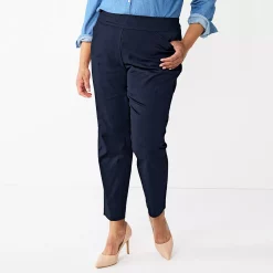 Plus Size Women's Croft & Barrow® Effortless Stretch Pull-On Straight Pants 26 Plus Size Women's Croft & Barrow® Effortless Stretch Pull-On Straight Pants -Outlet Croft & Barrow Store 5584510 Navy