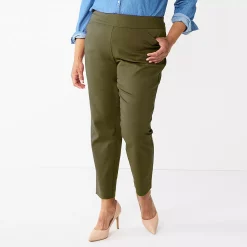 Plus Size Women's Croft & Barrow® Effortless Stretch Pull-On Straight Pants 20 Plus Size Women's Croft & Barrow® Effortless Stretch Pull-On Straight Pants -Outlet Croft & Barrow Store 5584510 Olive