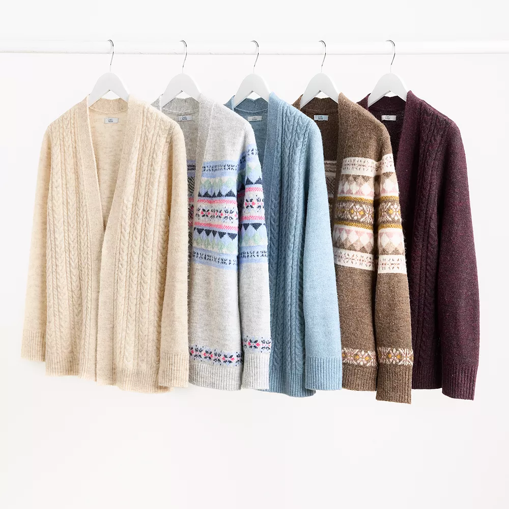 Women's Croft & Barrow® Extra Cozy Cable Cardigan 9 Women's Croft & Barrow® Extra Cozy Cable Cardigan - Image 9