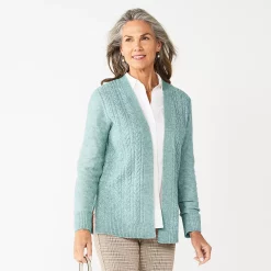 Women's Croft & Barrow® Extra Cozy Cable Cardigan 13 Women's Croft & Barrow® Extra Cozy Cable Cardigan -Outlet Croft & Barrow Store 5584529 Blue