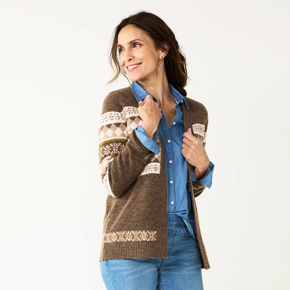 Women's Croft & Barrow® Extra Cozy Cable Cardigan 6 Women's Croft & Barrow® Extra Cozy Cable Cardigan - Image 6