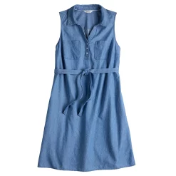 Women's Croft & Barrow® Sleeveless Chambray Shirtdress -Outlet Croft & Barrow Store 5585765 ALT5