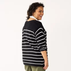 Plus Size Croft & Barrow® Boatneck Pullover Sweater -Outlet Croft & Barrow Store 5587961 ALT