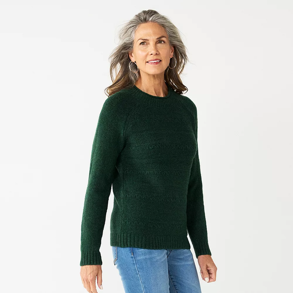 Women's Croft & Barrow® Cozy Crewneck Sweater 2 Women's Croft & Barrow® Cozy Crewneck Sweater - Image 2