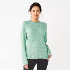 Women's Croft & Barrow® Cozy Crewneck Sweater 21 Women's Croft & Barrow® Cozy Crewneck Sweater -Outlet Croft & Barrow Store 5588987 Green Heather