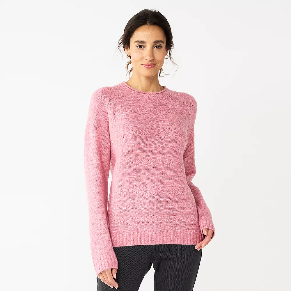Women's Croft & Barrow® Cozy Crewneck Sweater 5 Women's Croft & Barrow® Cozy Crewneck Sweater - Image 5