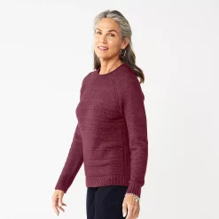 Women's Croft & Barrow® Cozy Crewneck Sweater 16 Women's Croft & Barrow® Cozy Crewneck Sweater -Outlet Croft & Barrow Store 5588987 Plum