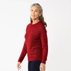Women's Croft & Barrow® Cozy Crewneck Sweater 22 Women's Croft & Barrow® Cozy Crewneck Sweater -Outlet Croft & Barrow Store 5588987 Red