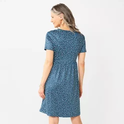 Women's Croft & Barrow® Classic Comfort Collection Henley Dress -Outlet Croft & Barrow Store 5589769 ALT