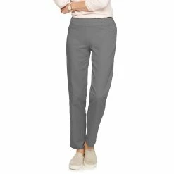 Petite Women's Croft & Barrow® Effortless Stretch Pull-On Straight Pants -Outlet Croft & Barrow Store 5589804 Forged Iron
