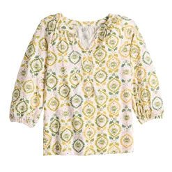 Women's Croft & Barrow® Tassel Peasant Top -Outlet Croft & Barrow Store 5590159 ALT5