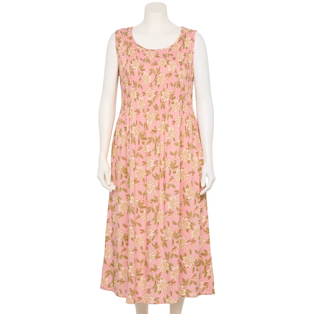 Plus Size Croft & Barrow® Smocked Swing Midi Dress 15 Plus Size Croft & Barrow® Smocked Swing Midi Dress - Image 15