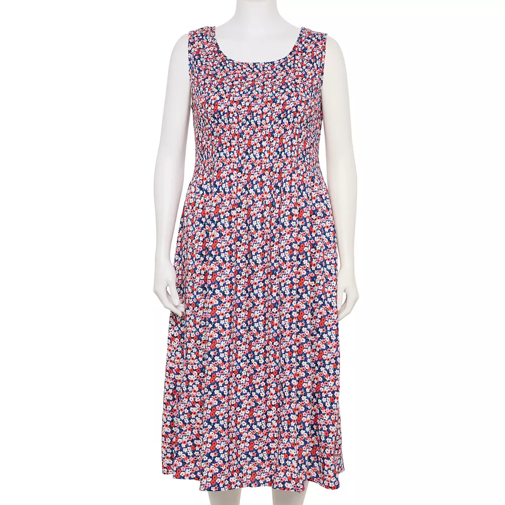 Plus Size Croft & Barrow® Smocked Swing Midi Dress 17 Plus Size Croft & Barrow® Smocked Swing Midi Dress - Image 17