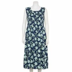 Plus Size Croft & Barrow® Smocked Swing Midi Dress 31 Plus Size Croft & Barrow® Smocked Swing Midi Dress -Outlet Croft & Barrow Store 5590416 Teal Floral