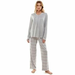 Women's Croft & Barrow® Whisperluxe Long Sleeve Pajama Top -Outlet Croft & Barrow Store 5597044 Heather Gray