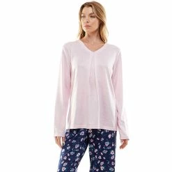 Women's Croft & Barrow® Whisperluxe Long Sleeve Pajama Top -Outlet Croft & Barrow Store 5597044 Heather Pink
