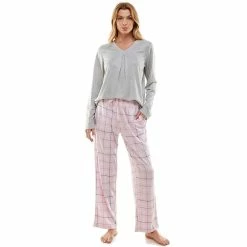 Women's Croft & Barrow® Whisperluxe Pajama Pants -Outlet Croft & Barrow Store 5597045 Hometown Plaid