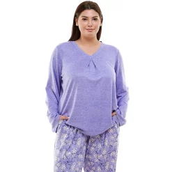 Plus Size Croft & Barrow® Whisperluxe Long Sleeve Pajama Top