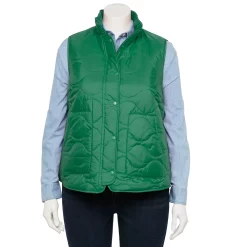 Plus Size Croft & Barrow® Quilted Vest -Outlet Croft & Barrow Store 5634353 Green