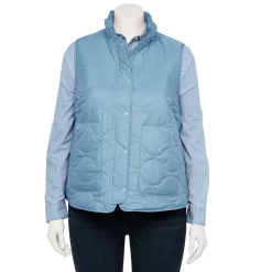Plus Size Croft & Barrow® Quilted Vest -Outlet Croft & Barrow Store 5634353 Light Blue