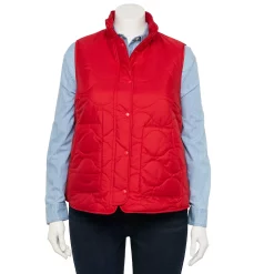 Plus Size Croft & Barrow® Quilted Vest -Outlet Croft & Barrow Store 5634353 Red