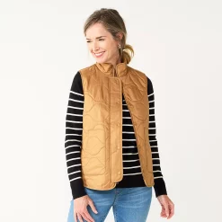 Petite Croft & Barrow® Quilted Vest -Outlet Croft & Barrow Store 5634355 Brown