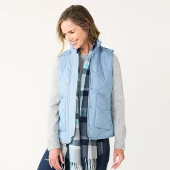 Petite Croft & Barrow® Quilted Vest -Outlet Croft & Barrow Store 5634355 Light Blue