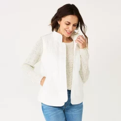Petite Croft & Barrow® Quilted Vest -Outlet Croft & Barrow Store 5634355 White