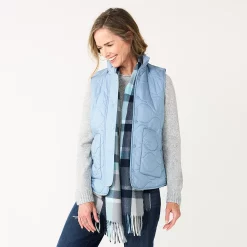 Women's Croft & Barrow® Quilted Vest -Outlet Croft & Barrow Store 5634524 Light Blue